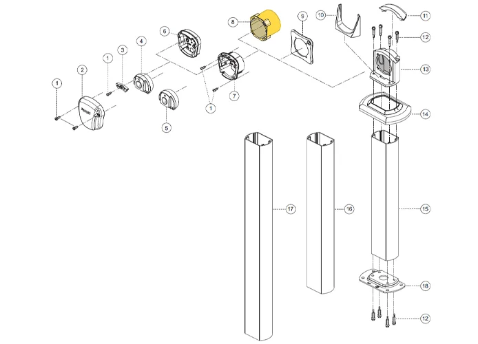fadini spare part wall-mounted casing for fit 55 55008