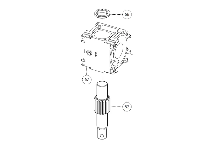 fadini spare part toothed shaft for aproli 280 batt 28082