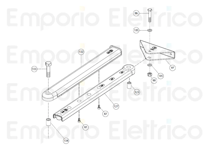 fadini spare part complete control rod for aproli 280/700 robusto 280959