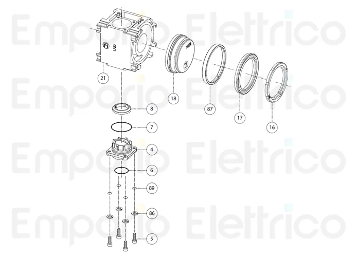 fadini spare part complete shaft support for aproli 380 lb 380132