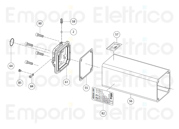 fadini spare part sticker plate technical data for aproli 380 lb 38082