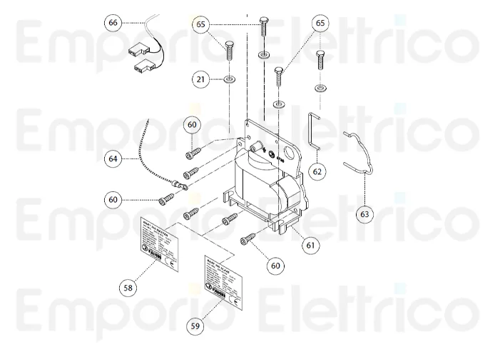fadini spare part label bart 350 master for bart 350 35058