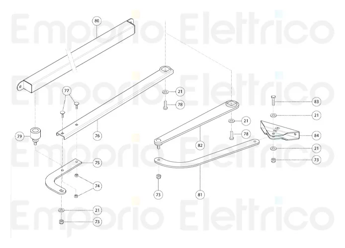 fadini spare part curved arm on the leaf for bart 350 35081