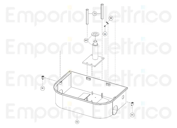 fadini ricambio cassaforma alloggio martinetto/centralina per combi 740 74092 (745l)