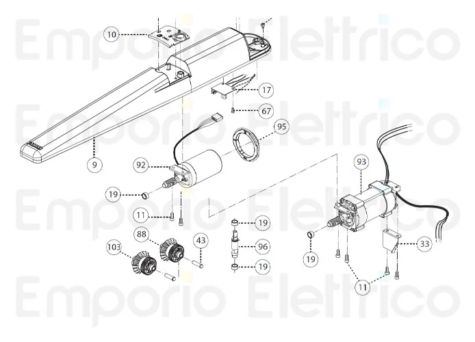 fadini spare part complete 230 VAC electric motor for dardo 430 43093