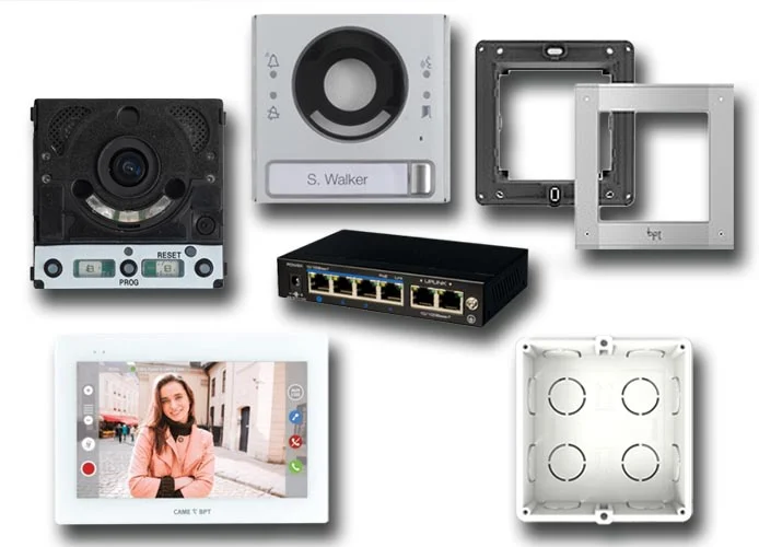 came bpt video intercom kit for a single-family home ip360 xts 7ipmtmvkit 8k40cf-010