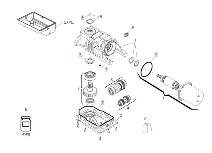 faac spare part gasket package roller-770 63003368