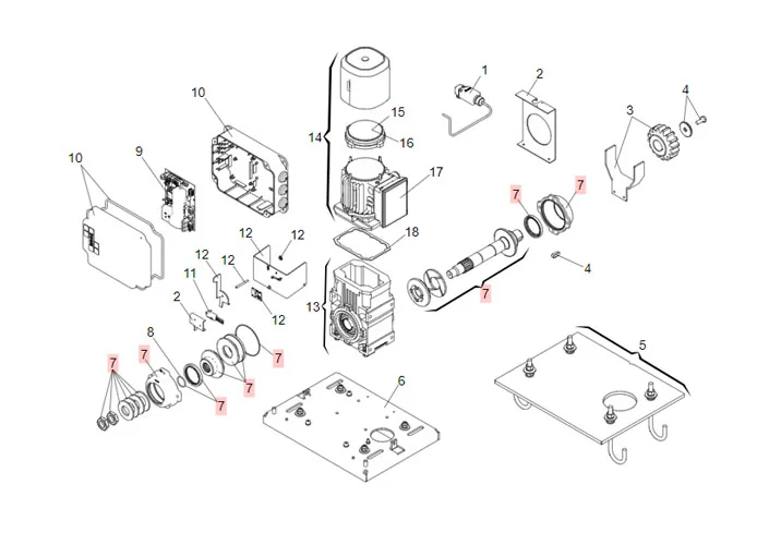 faac spare part slow shaft group 884 63003374