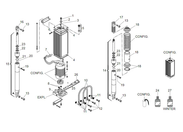 faac spare parts page for barriers 642/40