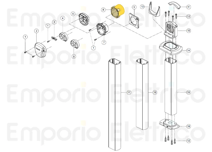 fadini spare part wall-mounted casing for fit 55 55008