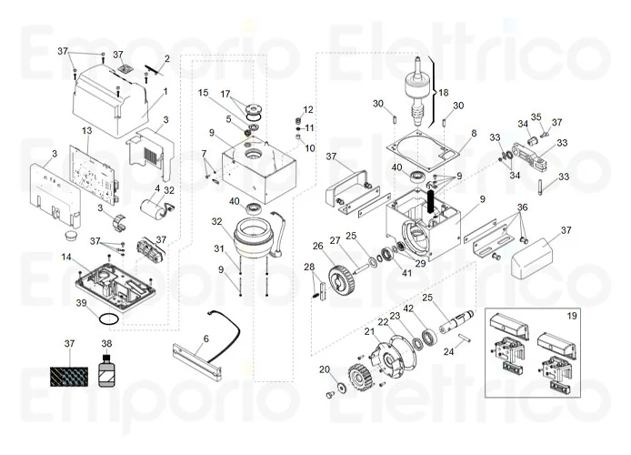 faac spare parts page for motor 746 c