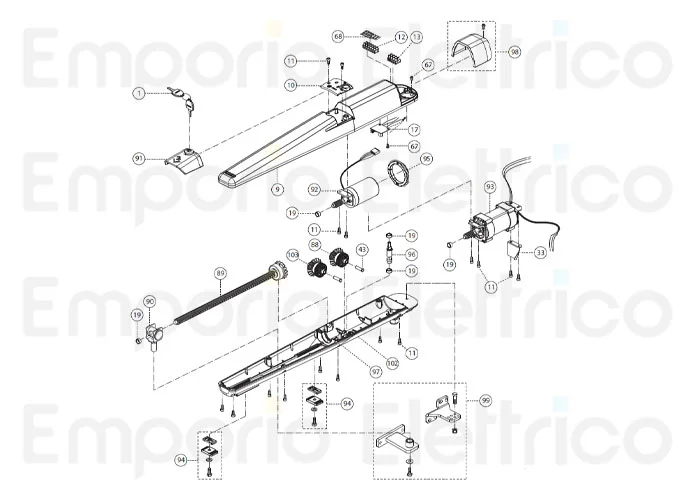 fadini spare part complete shaft for dardo 430 430103