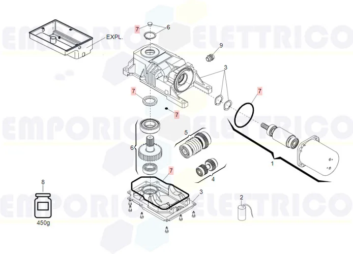 faac spare part gasket package roller-770 63003368
