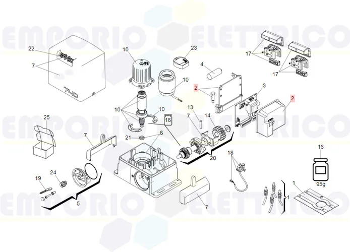 faac spare part card box group 740/741 720253
