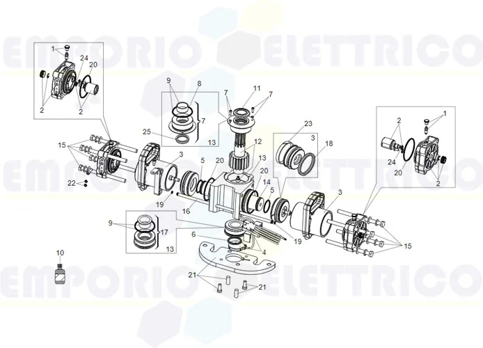 faac spare parts page for jack motor s800h enc 100° 