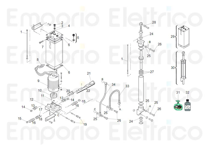 faac pagina spare parts for barriers 610 standard
